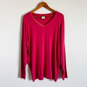 CAbi #4564 Cardinal Red Serenity Long Sleeve V Neck Comfy Slinky Top Size L